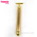 T Σχήμα 24k Χρυσό ραβδί Massager Facial Roller